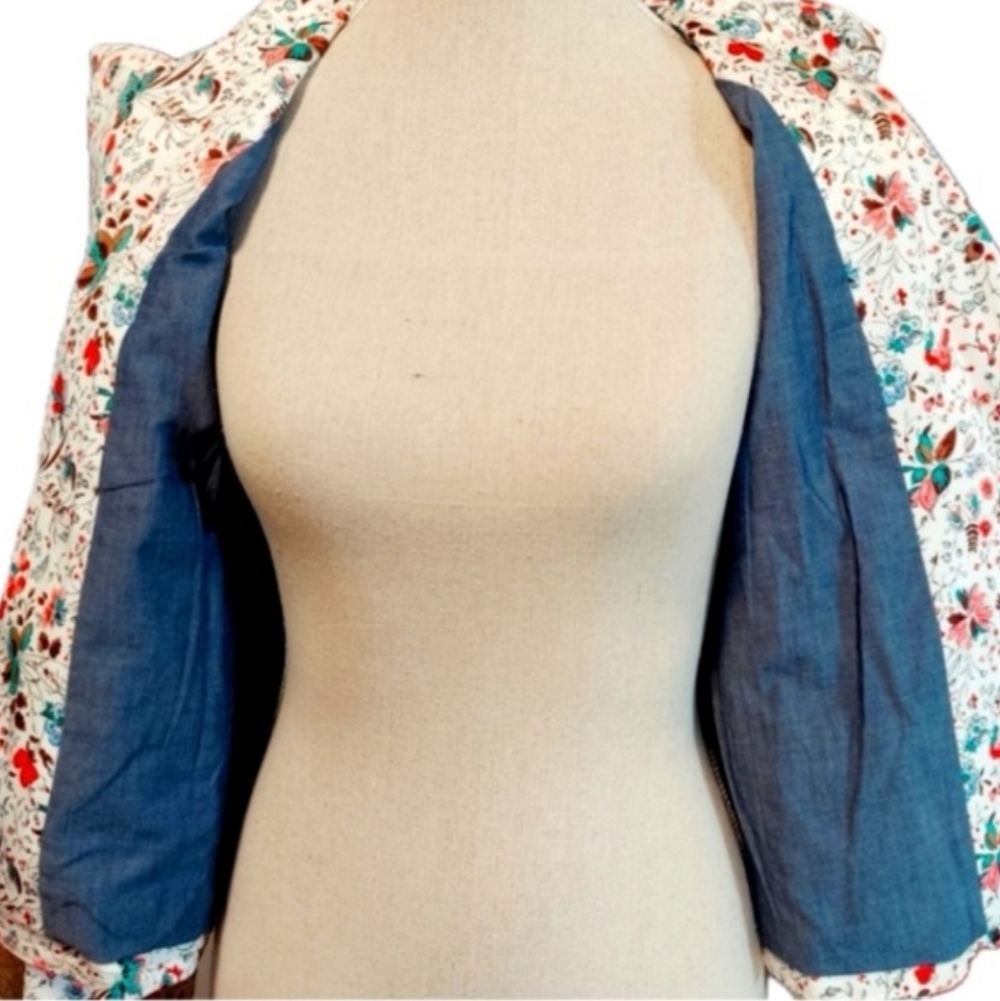 GAP Moto Jacket - Red Floral - Fully Lined - XL - NWOT - Picture 7 of 16